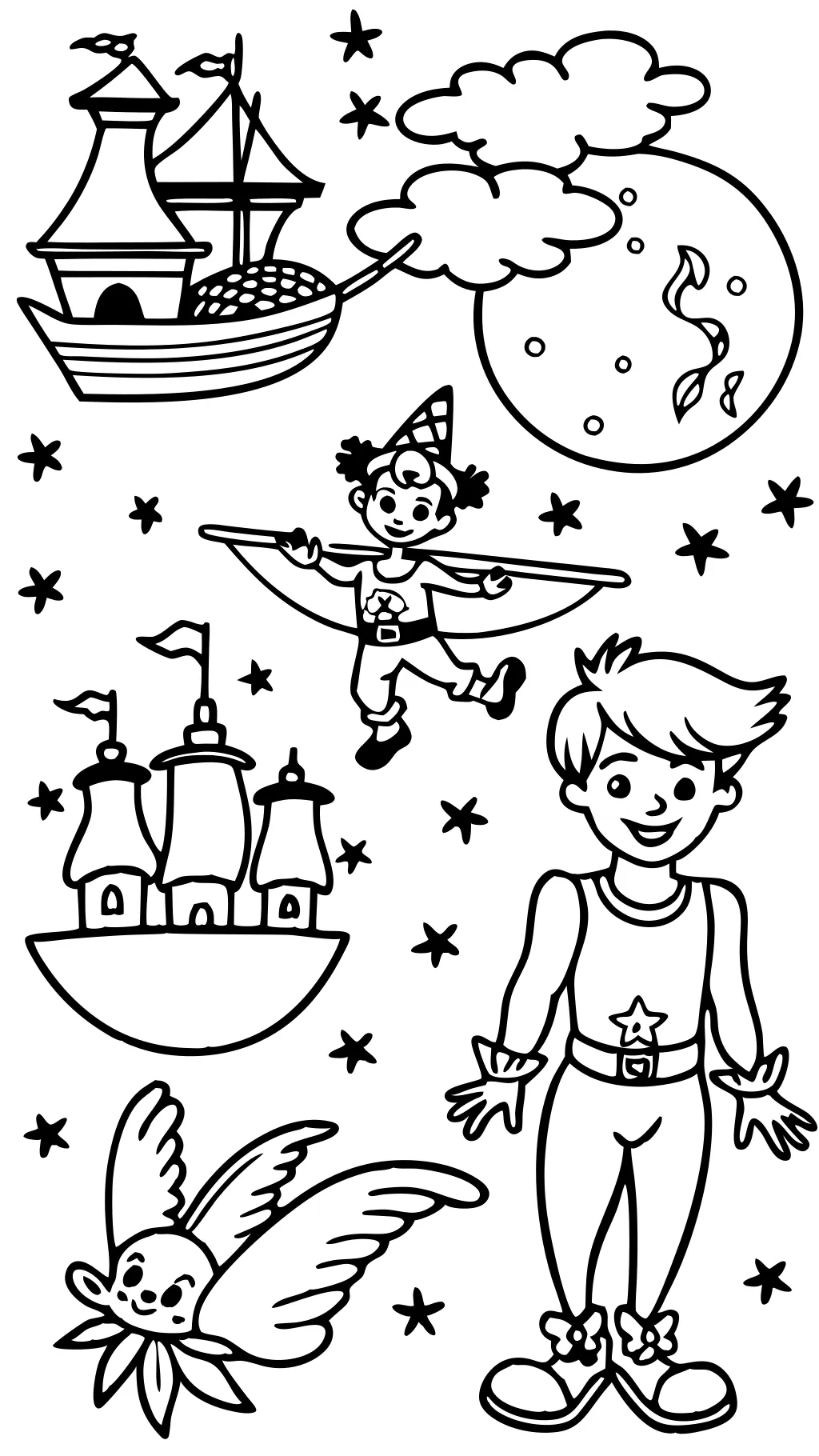 páginas de color de Peter Pan